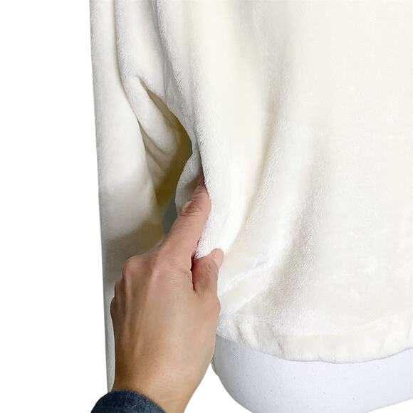 Hollister Cream Microfleece Fleece Hoodie Sweatshirt Pockets XS - Picture 4 of 9